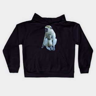 Vervet Monkey Mama with Baby in Kenya / Africa Kids Hoodie